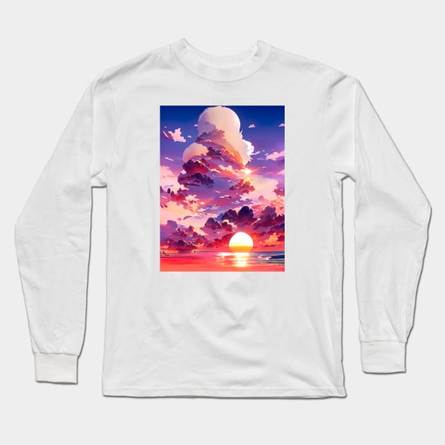 Sunset Long Sleeve T-Shirt by Holosomnia